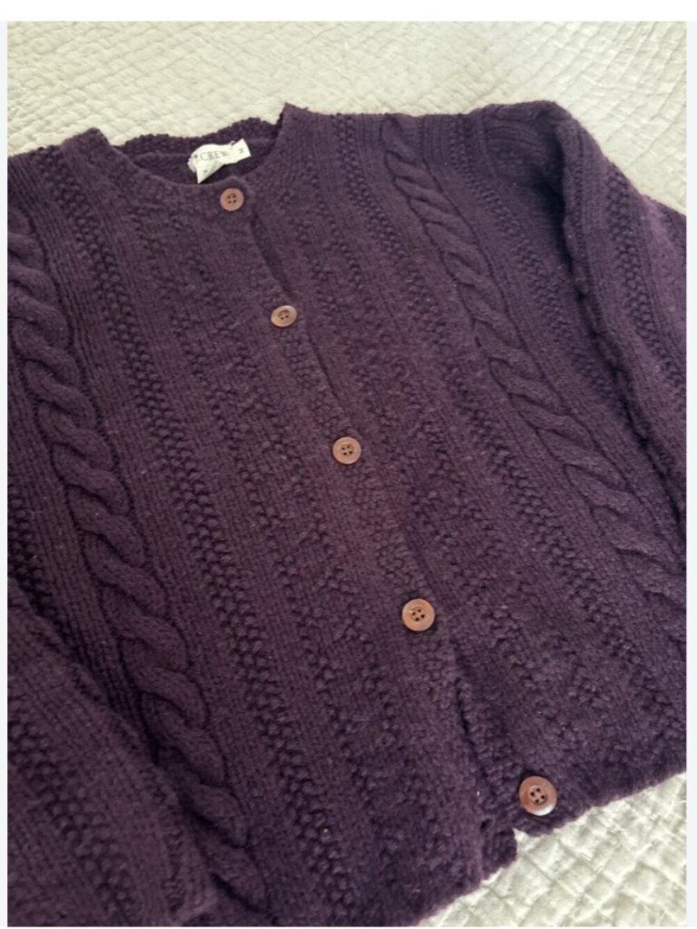 J. Crew 90s Chunky Cable Knit Shetland Wool Sweater L